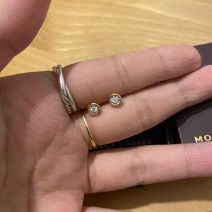 Monica Vinader gold studs earrings